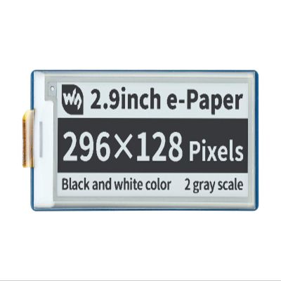 for Raspberry Pi Pico, 2.9" E-Paper Display Module 296128 Pixel Black/White Two-Color E-ink Screen, SPI Interface Paper-Like Effect, Support Partial Refresh