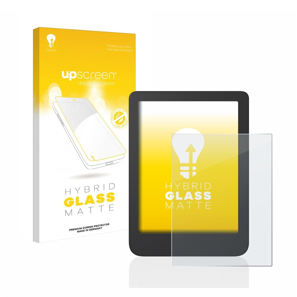 upscreen Matte Screen Protector Glass Film Compatible with Tolino Shine 4 - Anti-Glare, Anti-Fingerprint, 9H Glass Protection