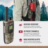 Cobra RX380 Walkie Talkies (2-Pack)  Weather Resistant Two Way Radios Long Range, 40 Pre-Programmed Channels, Weather Alerts, LED Flashlight, Long-Life NiMH Batteries (TrueTimber Strata Camo) view 3