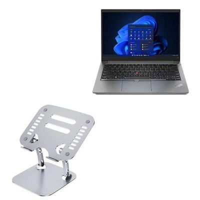 BoxWave Stand and Mount Compatible with Lenovo ThinkPad E14 (21E3) - Executive VersaView Laptop Stand, Ergonomic Adjustable Viewing Angle Metallic Riser - Metallic Silver