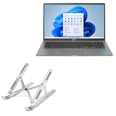 BoxWave Stand and Mount Compatible with LG Gram 15 (15Z90Q) - Compact QuickSwitch Stand, Portable Multi Angle Viewing Foldable Riser - Metallic Silver