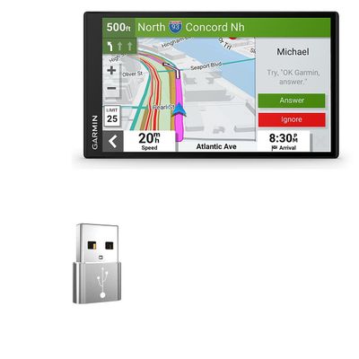 BoxWave Adapter Compatible with Garmin DriveSmart 76 - USB-A to C PortChanger (5-Pack), Type-C OTG Convert Charging Data Adapter - Metallic Silver