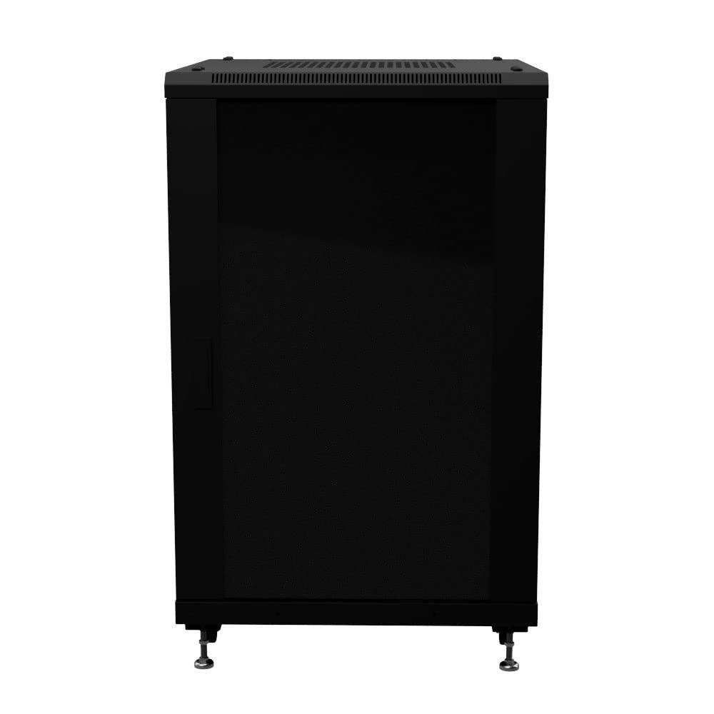 NavePoint 18U AV Rack Cabinet, 28 in Depth, Cold-Rolled Steel, Black