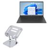 BoxWave Stand and Mount Compatible with LG Gram 15 (15Z95P) - Executive VersaView Laptop Stand, Ergonomic Adjustable Viewing Angle Metallic Riser - Metallic Silver view 1