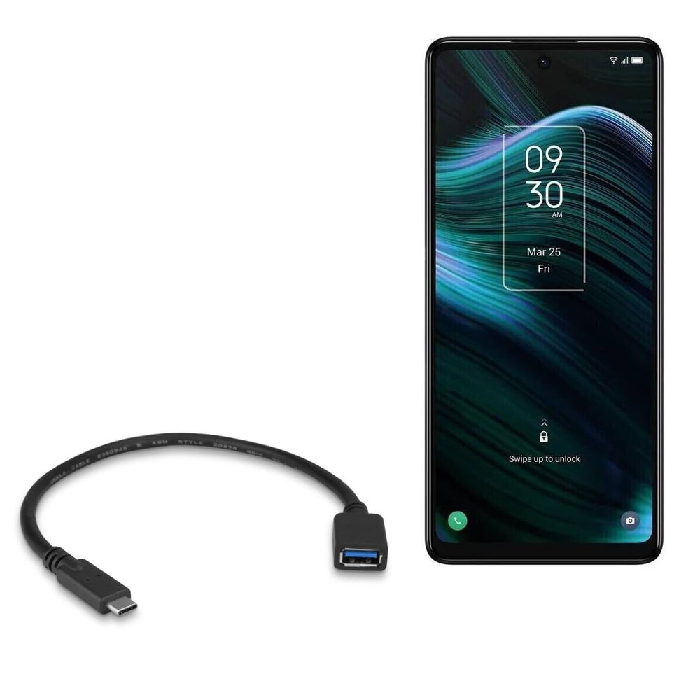 BoxWave Cable Compatible with TCL Stylus 5G - USB Expansion Adapter, Add USB Connected Hardware to Your Phone