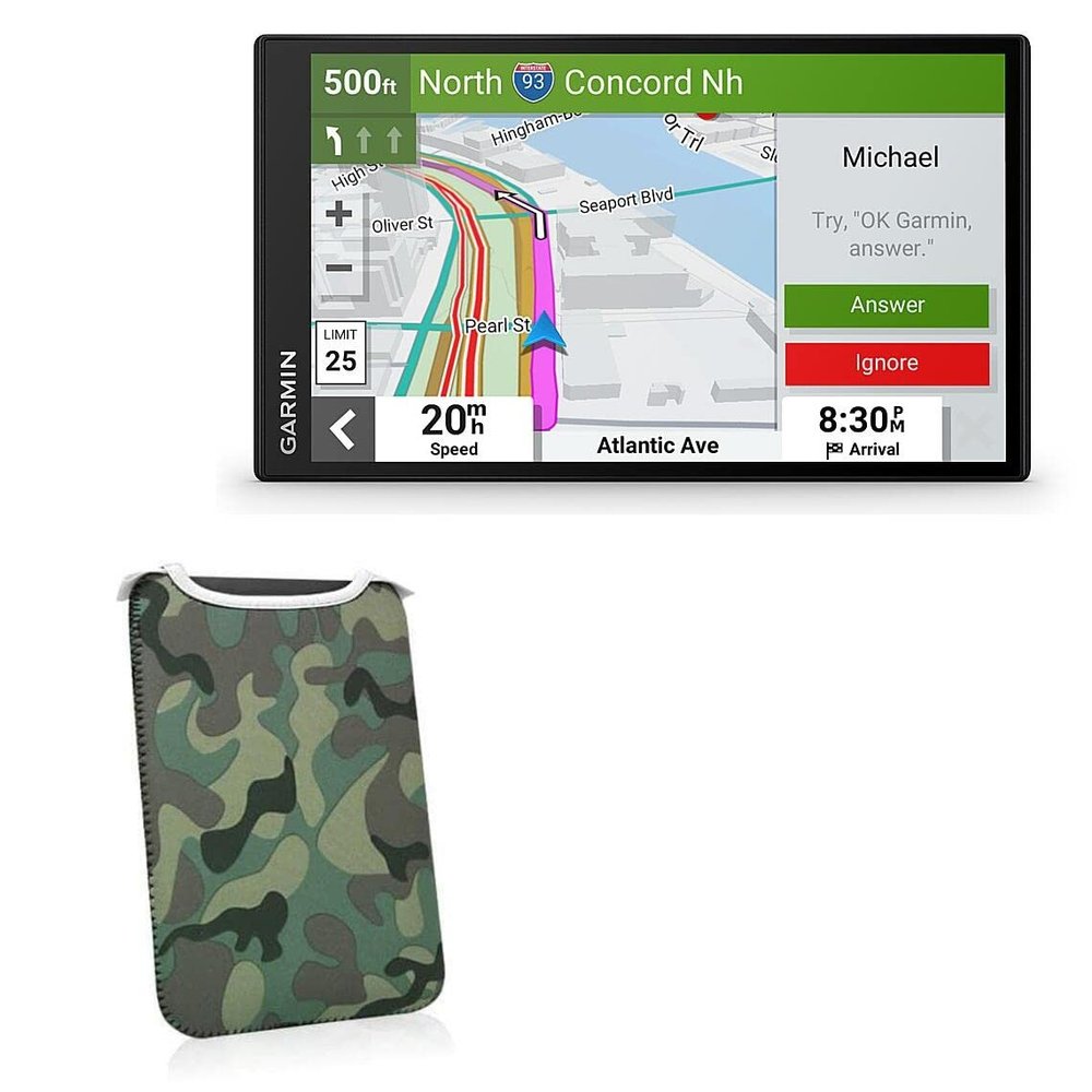 BoxWave Case Compatible with Garmin DriveSmart 76 - Camouflage SlipSuit, Slim Design Camo Neoprene Slip On Pouch