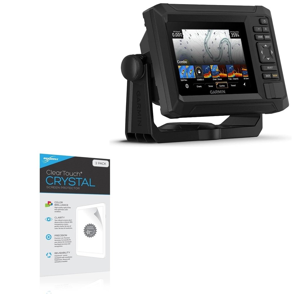 BoxWave Screen Protector Compatible with Garmin echoMAP UHD2 53cv - ClearTouch Crystal (2-Pack), HD Film Skin - Shields from Scratches