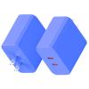 Essri 40W Gan Dual USB C Charger Block 2-Pack,PD 3.0 Fast Charging Wall Plug Power Adapter with Dual Type C Ports for iPhone 16/15/14/13/12 Pro Max,iPad Pro/Air/Mini,Galaxy S25 / S24,Blue view 1