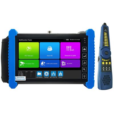 Rsrteng CCTV Camra Tester,IPC-7600CADH Plus 8K 32MP IP Camera Test with Cable Tracer 4K 8MP AHD CVI TVI CVBS Coaxial Camera Tester 7 Touch Screen Monitor Support HD VGA TDR Audio POE RS485