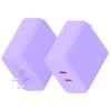 Essri 40W Gan Dual USB C Charger Block 2-Pack,PD 3.0 Fast Charging Wall Plug Power Adapter with Dual Type C Ports for iPhone 16/15/14/13/12 Pro Max,iPad Pro/Air/Mini,Galaxy S25 / S24,Purple view 1