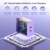 Essri 40W Gan Dual USB C Charger Block 2-Pack,PD 3.0 Fast Charging Wall Plug Power Adapter with Dual Type C Ports for iPhone 16/15/14/13/12 Pro Max,iPad Pro/Air/Mini,Galaxy S25 / S24,Purple view 4