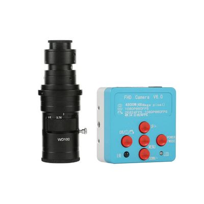 48MP 4K&2K HDMI USB Industrial Video Microscope Camera TF Storage & 200X C-Mount Lens For Phone CPU PCB Soldering
