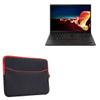 BoxWave Case Compatible with Lenovo ThinkPad X1 Nano (20UN) - SoftSuit with Pocket, Soft Pouch Neoprene Cover Sleeve Zipper Pocket - Jet Black with Red Trim view 1
