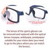 SooGree Sports Goggles Glasses Football Soccer Safety Glasses Goggles Adjustable Strap Interchangeable Temples for Men Youth (1219 Black Blue) view 3