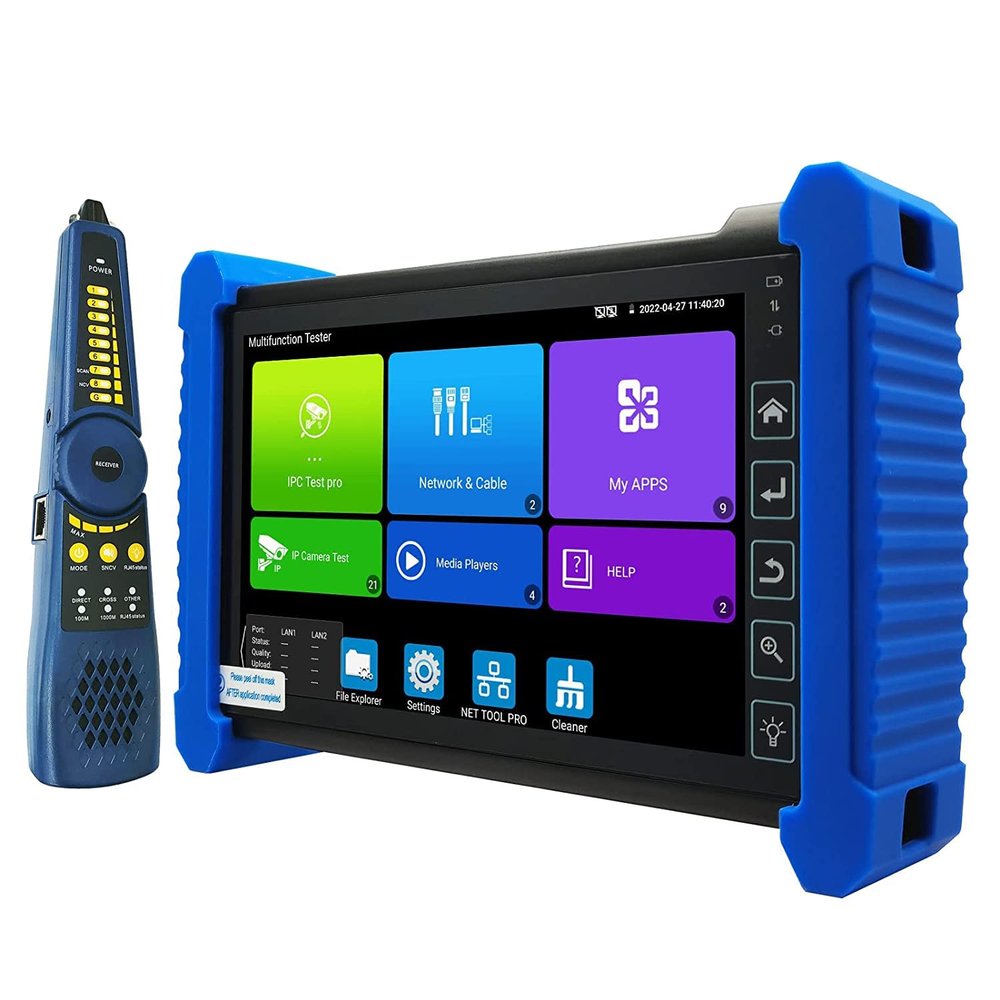 Rsrteng CCTV Camera Tester,IPC-7600C Plus with Cable Tracer WT255 4K 8MP 8K 32MP 8160 * 3616P IP Camera Tester 7 Touch Screen HD Monitor IPC Tester Support WiFi Audio POE HD Output DC Output