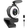 Angetube 1080p Webcam with Ring Light for Streaming: USB 60FPS Web Camera with Microphone-HDR-Enabled-HD Auto Light Correction Web Cam with Adjustable FOV, for Teams, Zoom, PC/Laptop/Mac/Desktop view 1