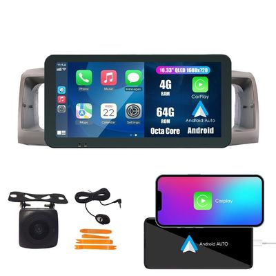Car CarPlay Android Auto Navigation Stereo GPS Radio 10.33" QLED Touchscreen Headunit Tablet Media Player for Toyota Corolla 2003-2008, if Applicable Octa Core 4G+64G Gray
