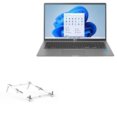 BoxWave Stand and Mount Compatible with LG Gram 15 (15Z95N) - Pocket Aluminum Stand 3-in-1, Portable Multi Angle Viewing Riser - Metallic Silver