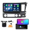 Kunfine CarPlay Android Auto Navigation Stereo GPS Radio Reverse Camera Display 10.33" QLED Touchscreen Headunit Tablet Pad Media Player for Honda Civic 2006-2011(RHD), if Applicable Octa Core 4G+64G view 1