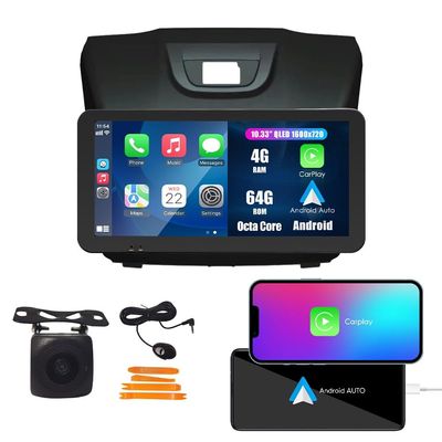 Car CarPlay Android Auto Navigation Stereo GPS Radio Camera Display 10.33" QLED Touchscreen Headunit Tablet Pad Media Player for Isuzu D-Max 2015-2019 / Mu-X 2015-2017, if Applicable Octa Core 4G+64G