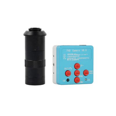 48MP 4K&2K HDMI USB Industrial Video Microscope Camera TF Storage & 100X C-Mount Lens For Phone CPU PCB Soldering