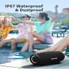 HEYSONG Bluetooth Speaker, Portable Outdoor IP67 Waterproof Wireless Speaker with Shoulder Strap, 50W Loud Rich Bass Sound, Mixed Color Lights, 20H Playtime, Powerbank Speaker for Party, Trip, Camping view 3