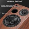 Saiyin Bluetooth Bookshelf Speakers, 40W X 2 Powered TV Speakers with 4 Inch Woofer, Turntable Speakers with Optical/AUX Input/Subwoofer Line Out for PC and TVs view 4