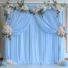 20 ft x 10 ft Wrinkle Free Baby Blue Backdrop Curtains for Parties, 4 Panels 5 ft x 10 ft Polyester Light Blue Photo Backdrop Curtain Drapes for Birthday Wedding Party Baby Shower Photography view 2