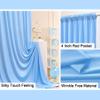 20 ft x 10 ft Wrinkle Free Baby Blue Backdrop Curtains for Parties, 4 Panels 5 ft x 10 ft Polyester Light Blue Photo Backdrop Curtain Drapes for Birthday Wedding Party Baby Shower Photography view 3