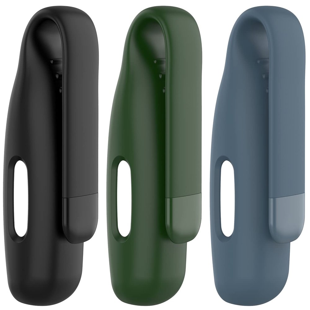 3Pack Fit for Inspire 3 Case with Clip Cover TenCloud Clip Holder Silicone Case Intended for Fitbit Inspire 3 Inspire 2 Ace 3 Tracker (Black+Green+Slate)