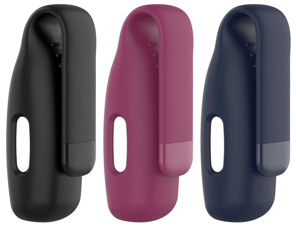 3Pack Fit for Inspire 3 Case with Clip Cover TenCloud Clip Holder Silicone Case Intended for Fitbit Inspire 3 Inspire 2 Ace 3 Tracker (Black+Nave Blue+Wine Red)