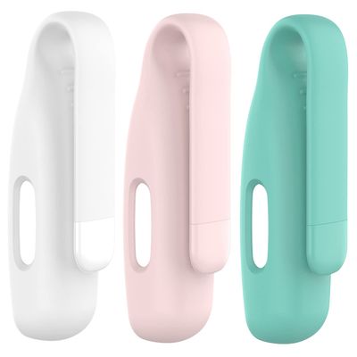 3Pack Fit for Inspire 3 Case with Clip Cover TenCloud Clip Holder Silicone Case Intended for Fitbit Inspire 3 Inspire 2 Ace 3 Tracker (Teal+Pink+White)