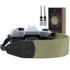 Padwa Lifestyle Light Green Camera Strap - 2" Wide Cotton Woven Genuine Leather Head Camera Straps,Complimentary 2 Pcs Quick Release Clips for All DSLR/SLR Cameras, Binoculars and Drone Remote Control view 1