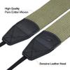Padwa Lifestyle Light Green Camera Strap - 2" Wide Cotton Woven Genuine Leather Head Camera Straps,Complimentary 2 Pcs Quick Release Clips for All DSLR/SLR Cameras, Binoculars and Drone Remote Control view 2
