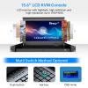 Yinker 8 VGA Port Rack Mount LCD KVM w/15.6 inch Monitor, LCD KVM Console for 1U 19'' Rack 600-800mm Network Server Cabinet + Keyboard TouchPad + 8 Pack Cables view 3