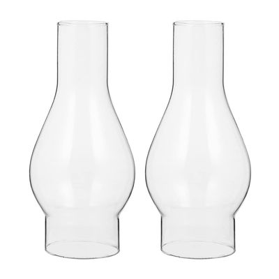 STOBOK Oil Lamp Globe Replacement 2Pcs Oil Lamp Chimney Clear Clear Glass Chimney Lamp Shade Handblown Kerosene Lamp Shade Replacement for Vintage Oil Kerosene Lamps Oil Lamp Chimney