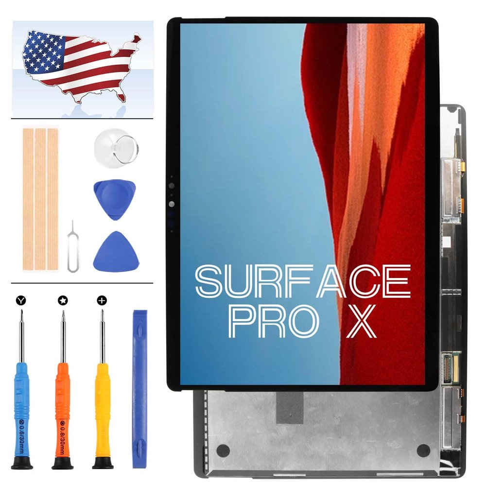 for Microsoft Surface Pro X Screen Replacement for Microsoft Surface Pro X 1876 M1042400 LCD Display Touch Screen Digitizer Assembly Repair Parts Black