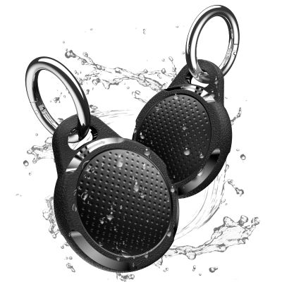 Waterproof Case for Airtag, 2 Pack Air tag Keychain Holder Compatible with Apple AirTags, Durable Anti-Scratches Protective Case with Keyring/Strap for Luggage, Backpack, Dog Collar, Black