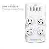 360 Electrical Revolve Wall Tap Power Surge Protector with 4 USB Ports, 4 24 W Rotating Outlets, Multi Plug Outlet Splitter, Adapter for Electric Wall Outlet, Swivel Outlets Fit 4 Large Plugs view 2