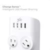 360 Electrical Revolve Wall Tap Power Surge Protector with 4 USB Ports, 4 24 W Rotating Outlets, Multi Plug Outlet Splitter, Adapter for Electric Wall Outlet, Swivel Outlets Fit 4 Large Plugs view 3