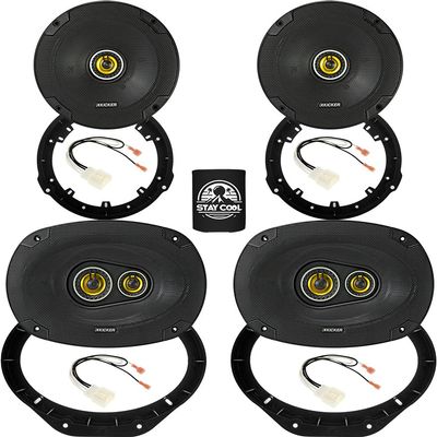 KICKER Front and Rear Door 6.5 & 6x9 Speakers Kit for Ford F-150 2015-2024 Upgrade Kit - 2 Pairs of CS Series 6 1/2 and 6x9 Inch Speakers with Adapters and Harnesses - 46CSC654 & 46CSC6934