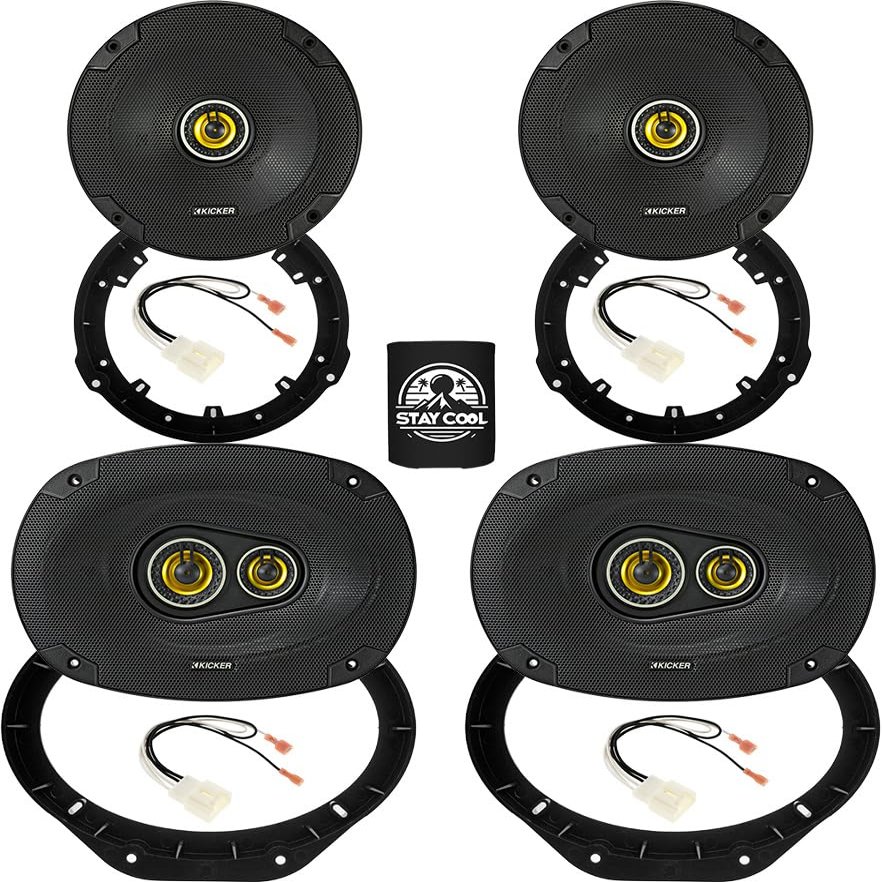 KICKER Front and Rear Door 6.5 & 6x9 Speakers Kit for Ford F-150 2015-2024 Upgrade Kit - 2 Pairs of CS Series 6 1/2 and 6x9 Inch Speakers with Adapters and Harnesses - 46CSC654 & 46CSC6934