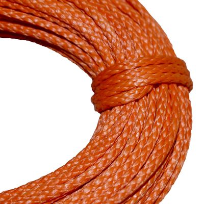 Samson Premium Amsteel Blue Rope 1/8" Multiple Colors, Multiple Lengths, Strong Dyneema Fiber 2,300lb tensile Strength, Torque Free, Low Stretch, 12 Strand, Easy to Splice (1/8" x 25', Orange)