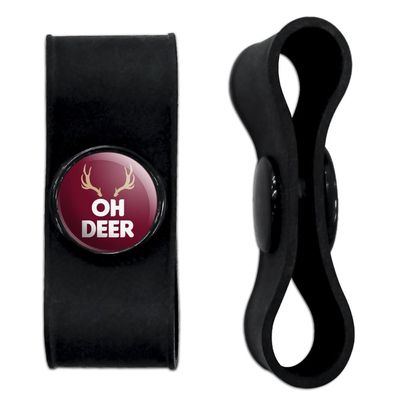 GRAPHICS & MORE Oh Deer Headphone Earbud Cord Wrap - Charging Cable Manager - Wire Organizer Set of 2 - Black
