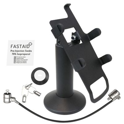 DCCSTANDS First Data FD35 & First Data FD40 Swivel and Tilt Stand with Device to Stand Security Tether Lock, Two Keys 8"