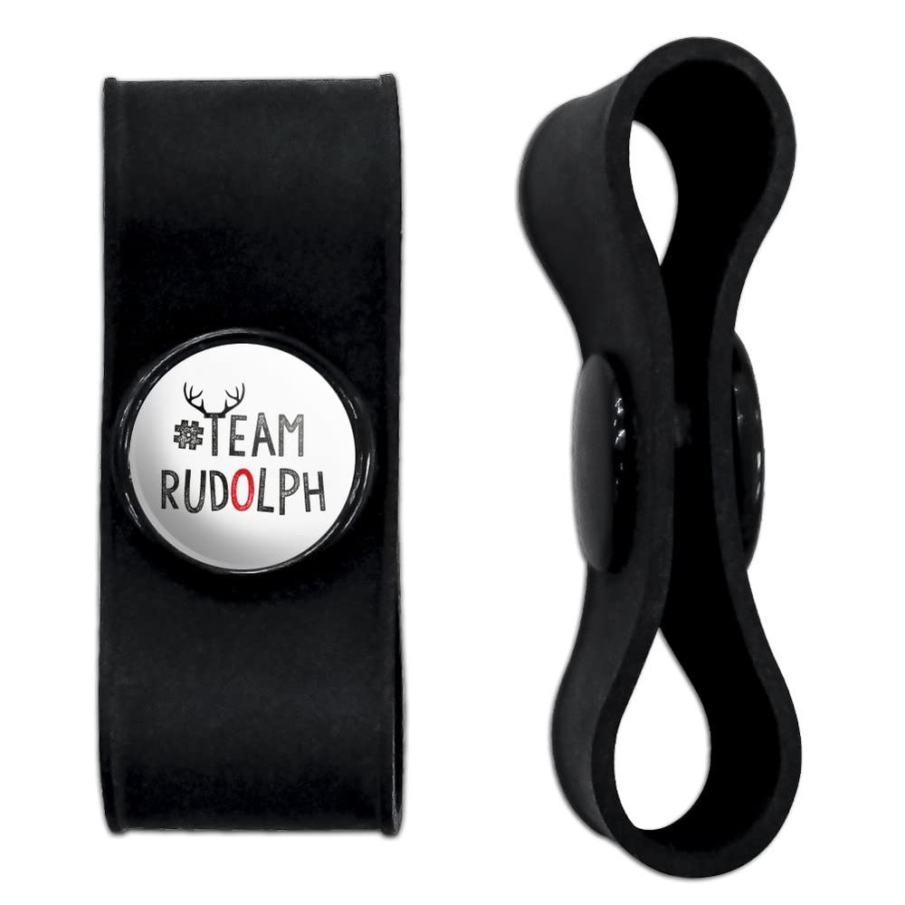 GRAPHICS & MORE Team Rudolph Headphone Earbud Cord Wrap - Charging Cable Manager - Wire Organizer Set of 2 - Black