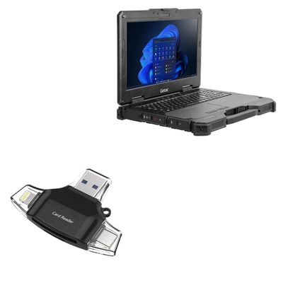 BoxWave Smart Gadget Compatible with Getac X600 - AllReader SD Card Reader, microSD Card Reader SD Compact USB - Jet Black