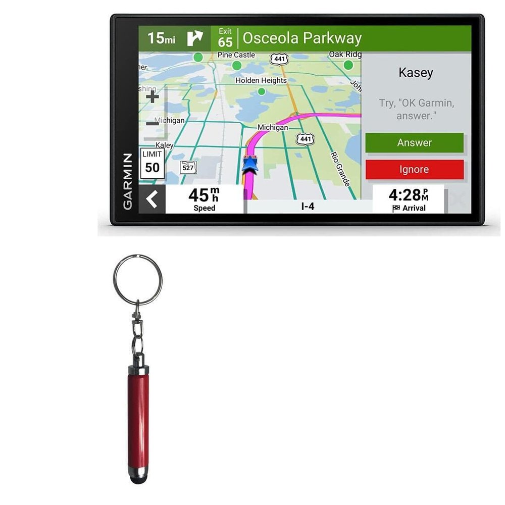 BoxWave Stylus Pen Compatible with Garmin DriveSmart 66 - Bullet Capacitive Stylus, Mini Stylus Pen with Keyring Loop - Ruby