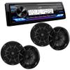 JVC KD-X38MBS Marine Digital Media Receiver with Bluetooth, USB, SiriusXM Ready, Conformal Coated PCB with 2 Pairs Wet Sounds RECON6-BG 6.5" Marine Coax Speakers view 1