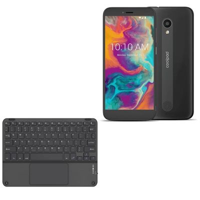 BoxWave Keyboard Compatible with Coolpad Legacy S - SlimKeys Bluetooth Keyboard with Trackpad, Portable Slim TouchPad - Jet Black